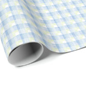 Blauw Groen Waterverf Plaid Cadeau Cadeaupapier (Rol Hoek)