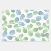 Blauw groen Waterverf Rond LF-patroon Inpakpapier Vel (Voorkant 2)