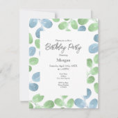 Blauw groen Waterverf Rond LF-patroon Kaart (Voorkant)