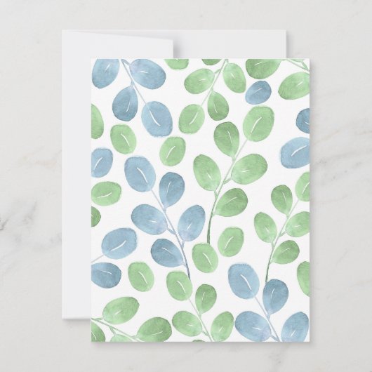 Blauw groen Waterverf Rond LF-patroon Kaart (Achterkant)