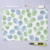 Blauw groen Waterverf Rond LF-patroon Tissuepapier (Craft)