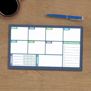 Blauw Groen Weekly Planner Gewoonten & Doen Post-it® Notes