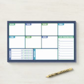 Blauw Groen Weekly Planner Gewoonten & Doen Post-it® Notes (Op bureau)