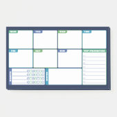 Blauw Groen Weekly Planner Gewoonten & Doen Post-it® Notes (Voorkant)