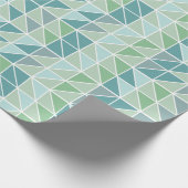 Blauw Groen Wit Abstract Moderne Retro Driehoek Cadeaupapier (Hoek)