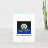 Blauw, Groen, Wit, Aqua Bloemen Kaart om "Dank je" (Achterkant)