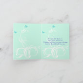 Blauw, Groen, Wit, Aqua Bloemen Kaart om te Bedank (Binnen)