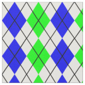Blauw Groen Wit Argyle Diamant Design Stof (Close Up)