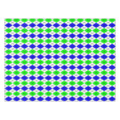 Blauw Groen Wit Argyle Diamant Design Tafelkleed (Voorkant (Horizontaal))