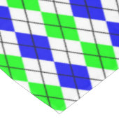 Blauw Groen Wit Argyle Diamant Design Tafelkleed (Gekanteld)