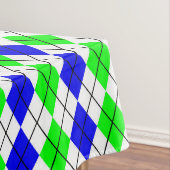 Blauw Groen Wit Argyle Diamant Design Tafelkleed (Voorbeeld)