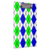 Blauw Groen Wit Argyle Diamant Ontwerp Klembord (Rechts)