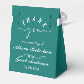 Blauw Groen & Wit Bruiloft Favor Box Bedankdoosjes (Achterkant)