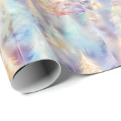 Blauw Groen Wit Goud Bomen Modern Kerstmis Cadeaupapier (Rol Hoek)