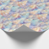 Blauw Groen Wit Goud Bomen Moderne Kerst Cadeaupapier (Hoek)