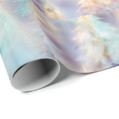 Blauw Groen Wit Goud Bomen Moderne Kerst Cadeaupapier (Rol Hoek)