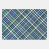 Blauw, Groen & Wit Plaid Inpakpapier Vel (Voorkant)