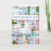 Blauw Groen Wit Rood Abstract Expressionisme Feestdagen Kaart (Voorkant)