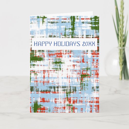 Blauw Groen Wit Rood Abstract Expressionisme Feestdagen Kaart (Voorkant)
