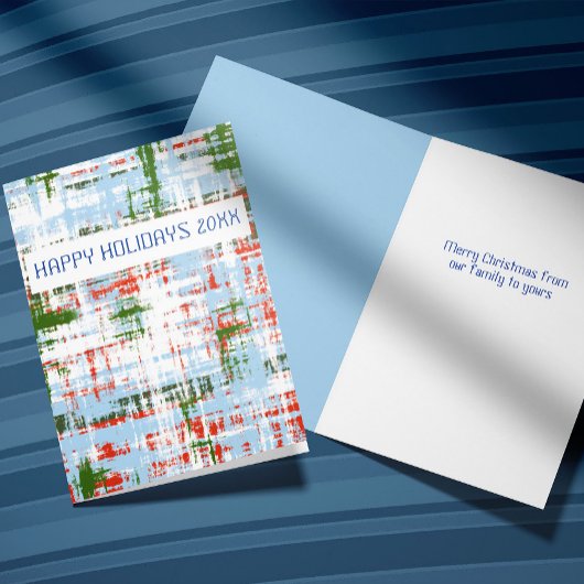 Blauw Groen Wit Rood Abstract Expressionisme Feestdagen Kaart