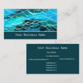 Blauw, Groen, Wit Waves Visitekaartje (Voorkant / Achterkant)