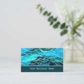 Blauw, Groen, Wit Waves Visitekaartje (Staand voorkant)
