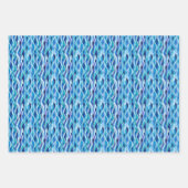 Blauw / Groen / Witte waterverf Wavy Lines Inpakpapier Vel (Voorkant 3)
