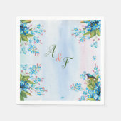 Blauw groen & zachte roze servet (Voorkant)