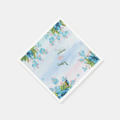 Blauw groen & zachte roze servet (Hoek)