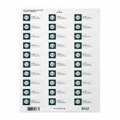 Blauw groen Zebra Stripe Retouradreslabel Etiket (Full Sheet)
