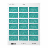 Blauw groen Zee Aqua Handgeschreven Script Water Etiket (Full Sheet)