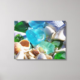 Blauw Groen Zee Glas Art Prints Canvas Strandkust