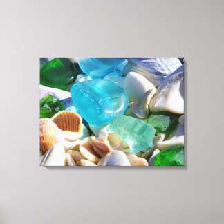 Blauw Groen Zee Glas Art Prints Canvas Strandkust
