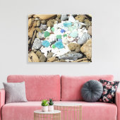 Blauw Groen Zee Glas canvas kunst prints Zee Schel (Insitu (Woonkamer))