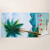 Blauw groen Zee Oceaan Tropisch Strandlaken (Voorkant)