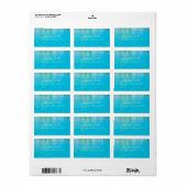 Blauw groen Zee Water Elegant Handgeschreven Sjabl Etiket (Full Sheet)