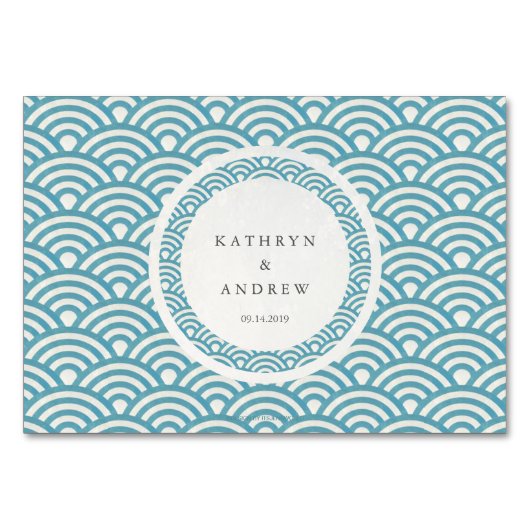Blauw Groen Zee Waves Plaatsnaam Kaart (Achterkant)