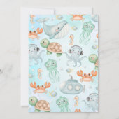 Blauw Groen Zee Wezens Twee Het Zee 2e Verjaardag Kaart (Achterkant)