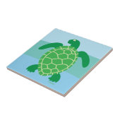 Blauw Groen Zeeen Schildpad Keramische Tegel Tegeltje (Zijkant)