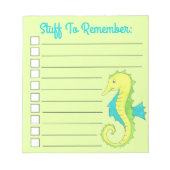 Blauw groen zeepaardpaard om lijst uit te voeren notitieblok (Voorkant)