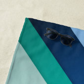 Blauw Groen Zig Zag Strepen Strandlaken (In situ)