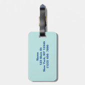 Blauw Groen Zig Zag Stripes Bagagelabel (Achterkant verticaal)