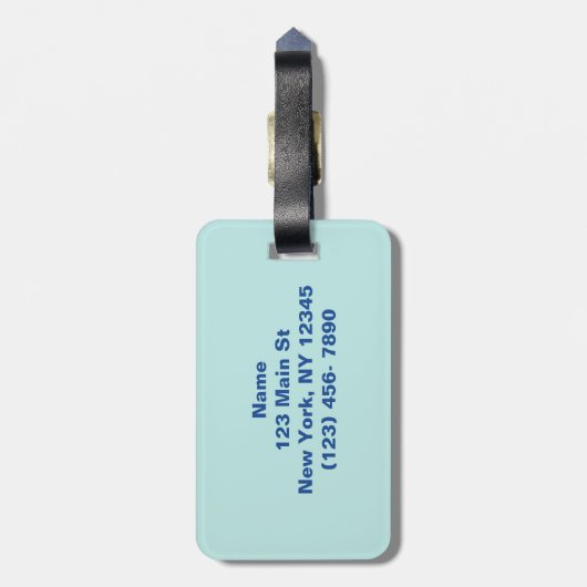 Blauw Groen Zig Zag Stripes Bagagelabel (Achterkant verticaal)