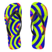 blauw groen zigzag chevron - patroon teenslippers (Voetbed)