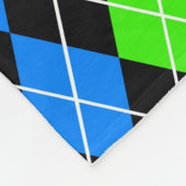 Blauw Groen Zwart Argyle Diamant Design Fleece Deken (Hoek)