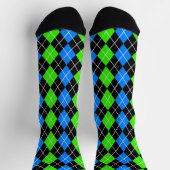 Blauw Groen Zwart Argyle Diamond Design Sokken (Top)