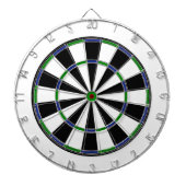 Blauw groen zwart dartboard dartbord (Voorkant)