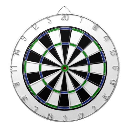 Blauw groen zwart dartboard dartbord (Voorkant)