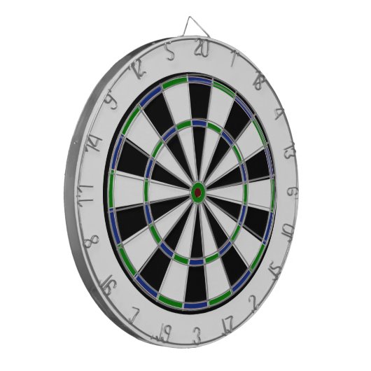 Blauw groen zwart dartboard dartbord (Voorkant Links)