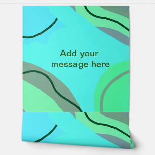 Blauw groen zwart pastel abstract voeg naam tekst  behang